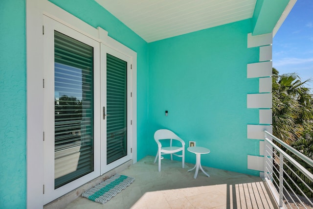 balcony with french doors