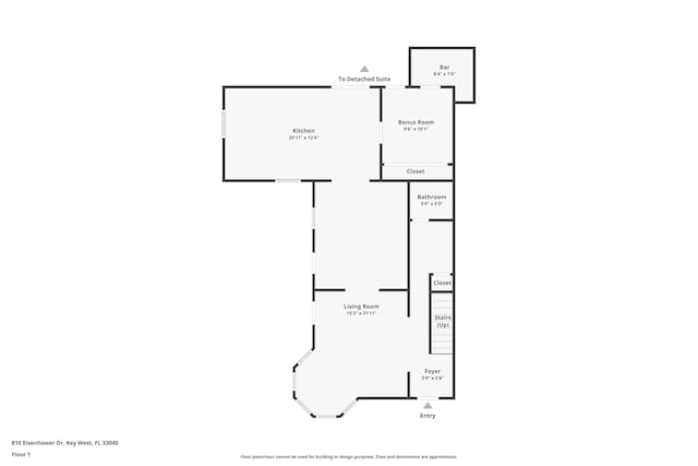 810 Eisenhower Dr, Key West, FL 33040 - view of floor plan / room layout