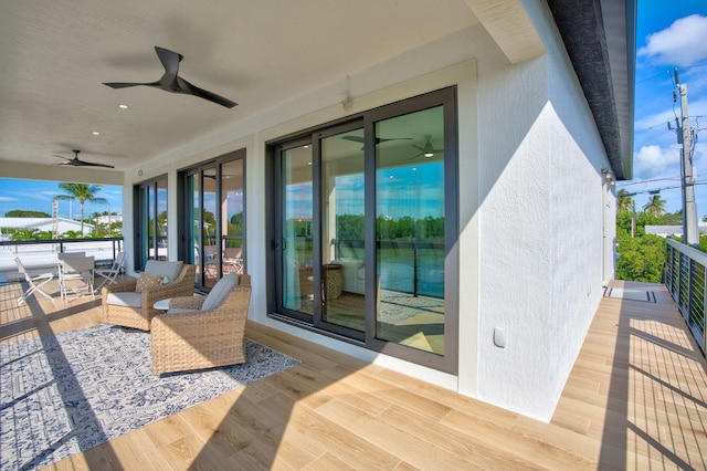 949 24th St, Ocean, Marathon, FL 33050 - wooden deck featuring a ceiling fan