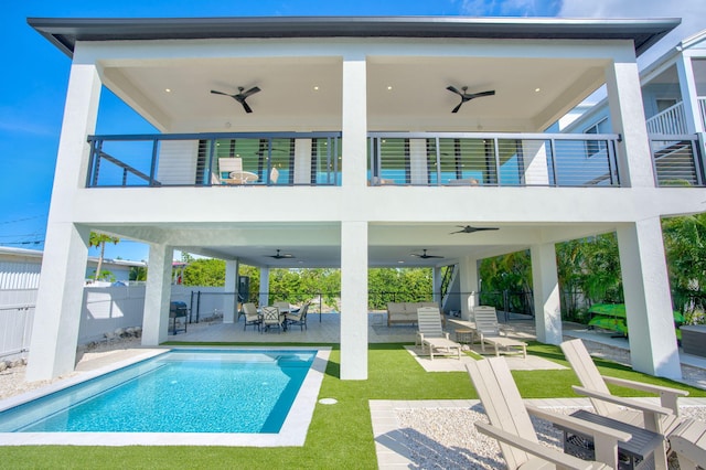 949 24th St, Ocean, Marathon, FL 33050 - back of house with ceiling fan and a balcony