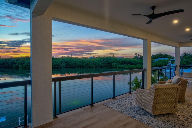 949 24th St, Ocean, Marathon, FL 33050 - balcony with ceiling fan and a water view
