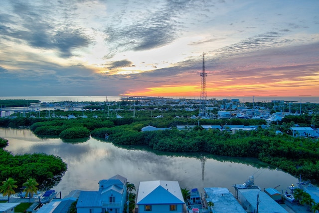 949 24th St, Ocean, Marathon, FL 33050 - aerial view at dusk of a water view