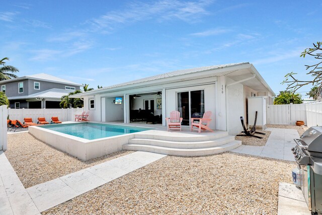 150 10th St, Key Colony, FL 33051 - rear view of property with a fenced backyard and a patio