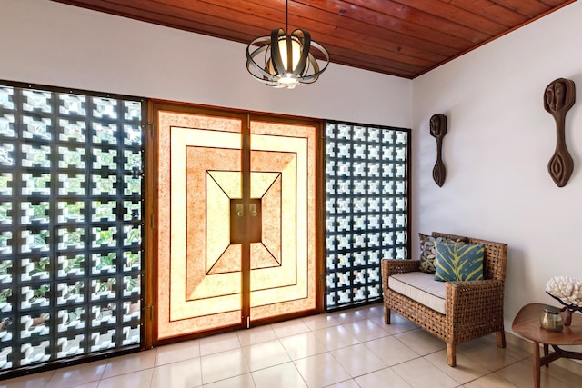1110 Johnson St, Key West, FL 33040 - sitting room featuring light tile patterned floors and wood ceiling