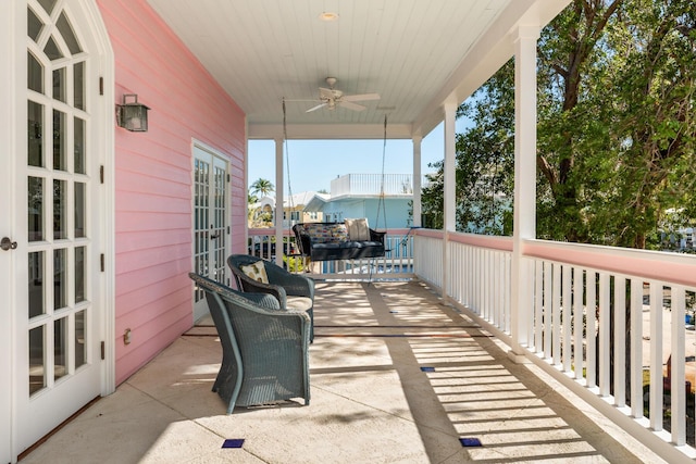 view of patio / terrace with ceiling fan