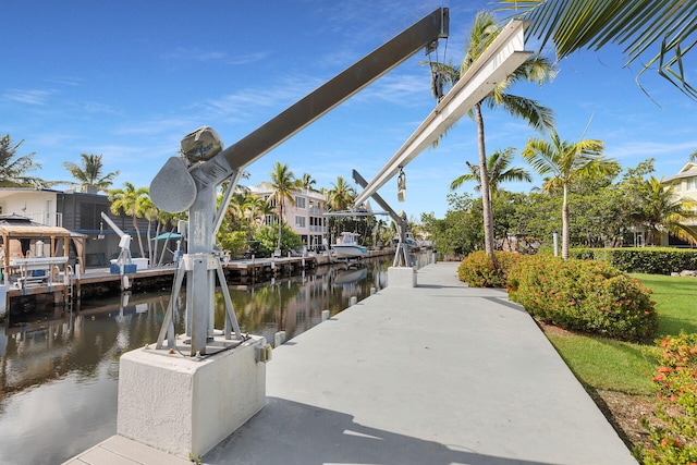 1514 Shaw Dr, Key Largo, FL 33037 - dock area featuring a water view and boat lift