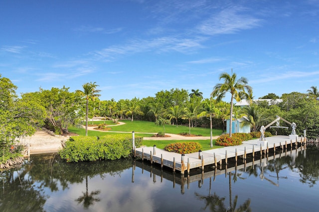 1514 Shaw Dr, Key Largo, FL 33037 - dock with a yard, view of wooded area, and a water view