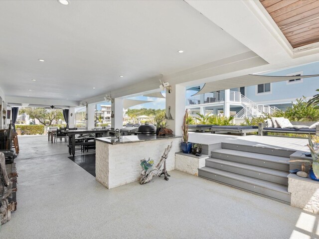 view of patio / terrace featuring exterior kitchen and area for grilling