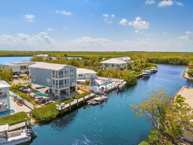 bird's eye view of a nearby body of water