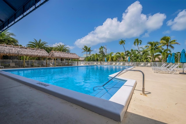 view of pool with a patio area