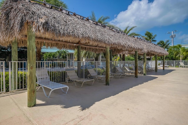 view of property's community with a gazebo