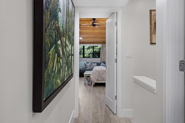 corridor featuring light hardwood / wood-style flooring