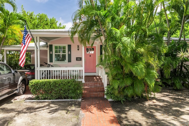 view of front of home with a porch