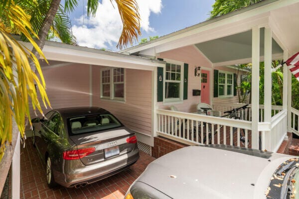 exterior space with a carport