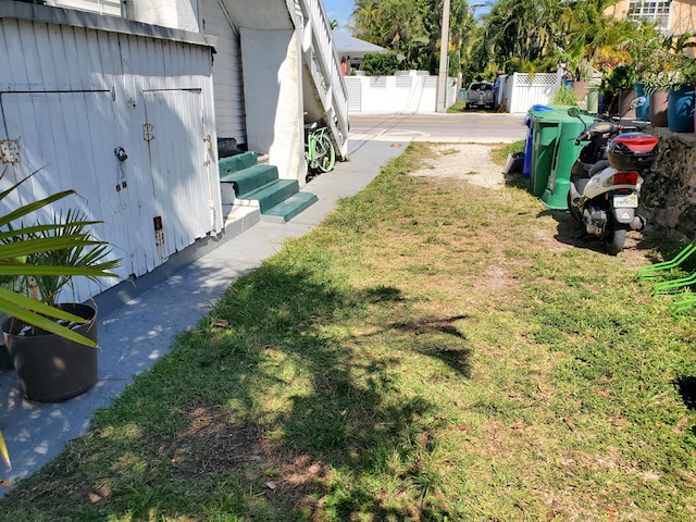 view of yard with fence