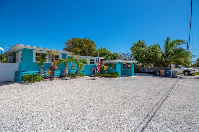 24 Cactus Dr, Big Coppitt, FL 33040 - view of front facade with fence and a gate