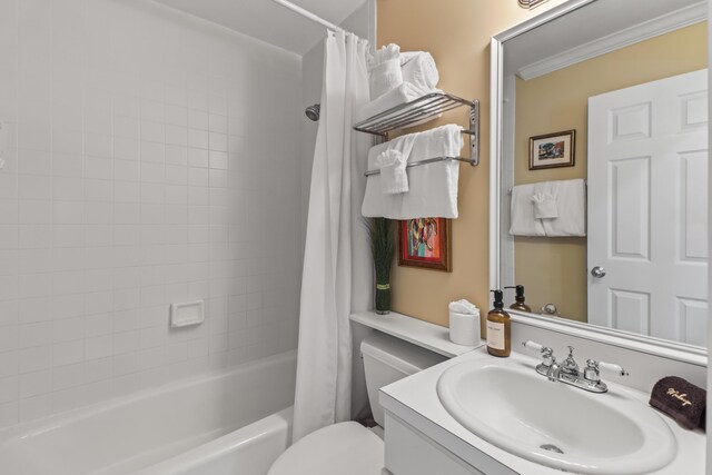 11 Kestral Way, Key West, FL 33040 - full bathroom with crown molding, vanity, shower / tub combo, and toilet