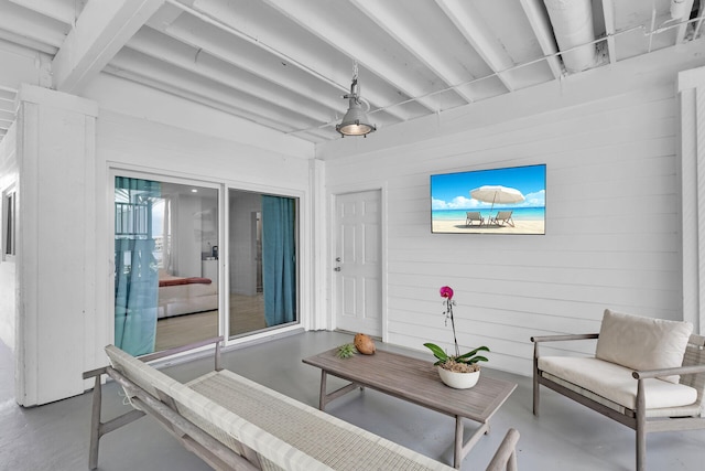 view of patio with ceiling fan