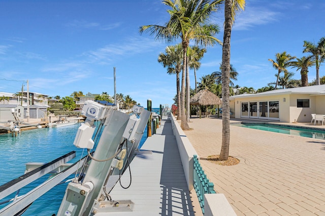 view of dock area