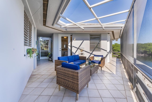 sunroom / solarium with an outdoor living space