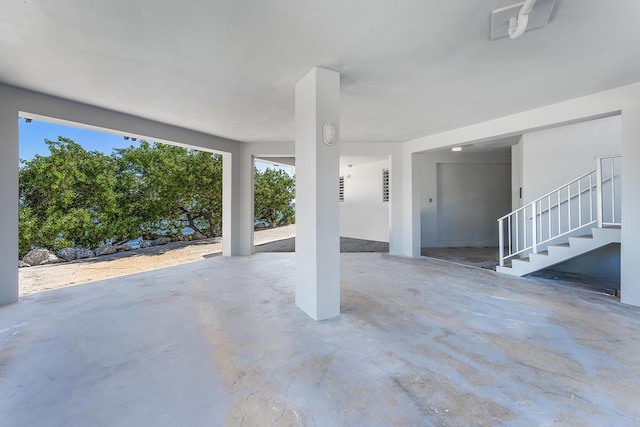 view of patio with stairway