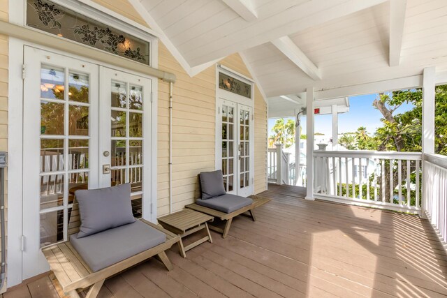 deck with french doors