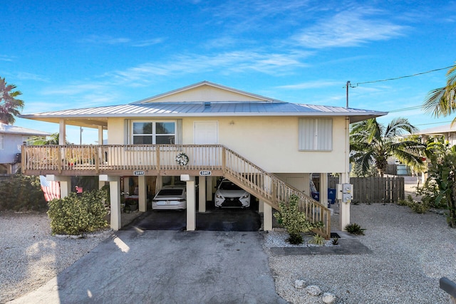 coastal home with a carport