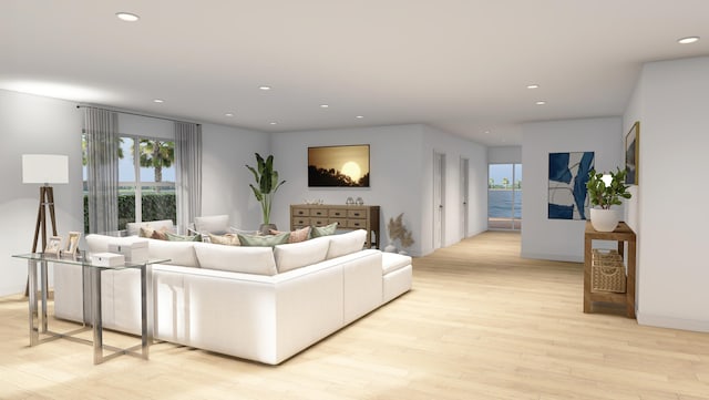 30 Key Haven Rd, Key Haven, FL 33040 - living room featuring light wood-style floors, recessed lighting, and baseboards