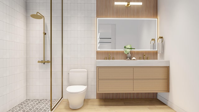30 Key Haven Rd, Key Haven, FL 33040 - bathroom with a tile shower, toilet, vanity, and wood finished floors