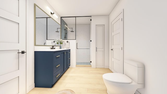 30 Key Haven Rd, Key Haven, FL 33040 - bathroom featuring wood finished floors, a stall shower, vanity, and toilet