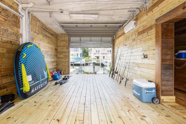 interior space with an AC wall unit