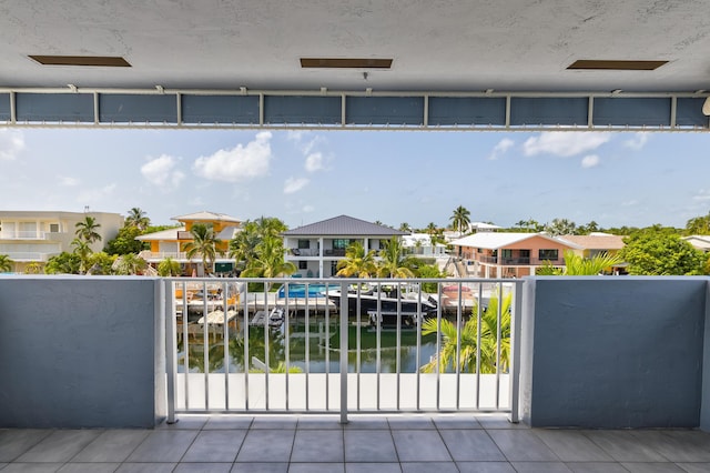 exterior space featuring a water view