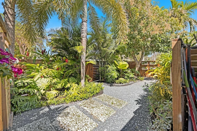 view of yard with fence