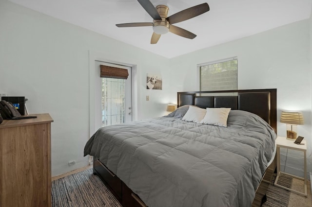 bedroom with a ceiling fan