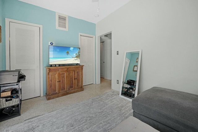 bedroom with visible vents