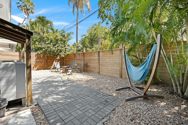 view of patio featuring a fenced backyard