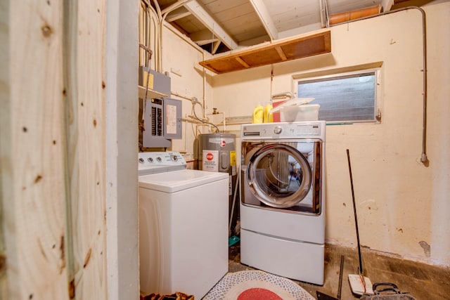 3746 Paula Ave, Key West, FL 33040 - washroom featuring washer / dryer, electric panel, and water heater