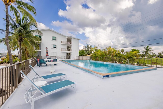 view of pool featuring a patio area