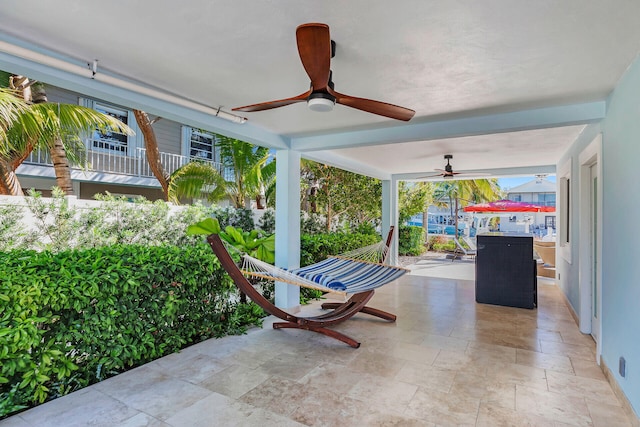 view of patio / terrace with ceiling fan