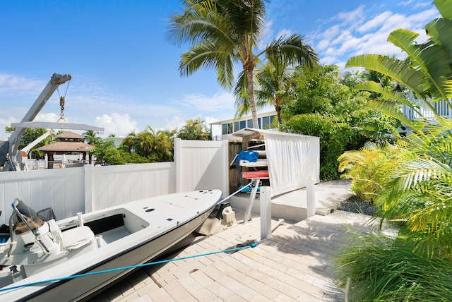 deck featuring fence