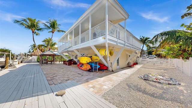 exterior space with a garage