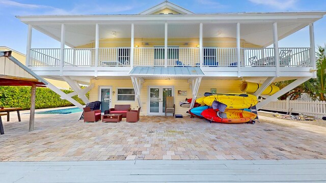 exterior space featuring a garage