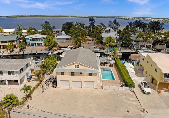 deck with a fenced in pool