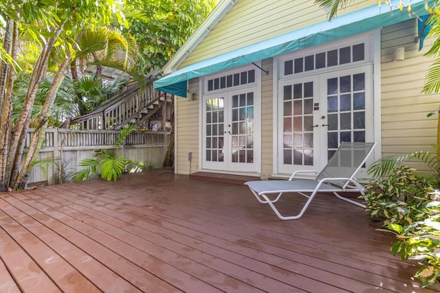 deck featuring french doors