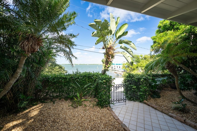 view of yard featuring a water view