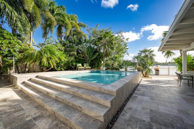 view of pool featuring a patio area