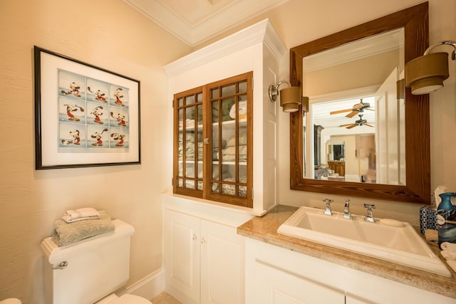 18 Hilton Haven Road, Key West, FL 33040 - bathroom featuring ornamental molding, vanity, and toilet