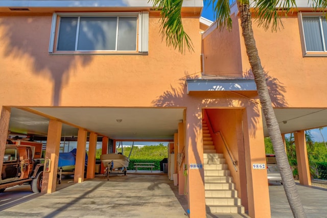 exterior space featuring stairs