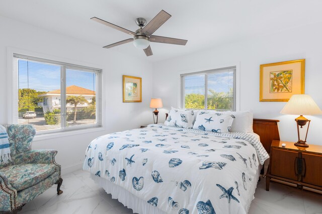 bedroom with ceiling fan