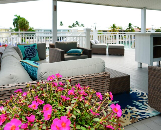 deck featuring an outdoor hangout area